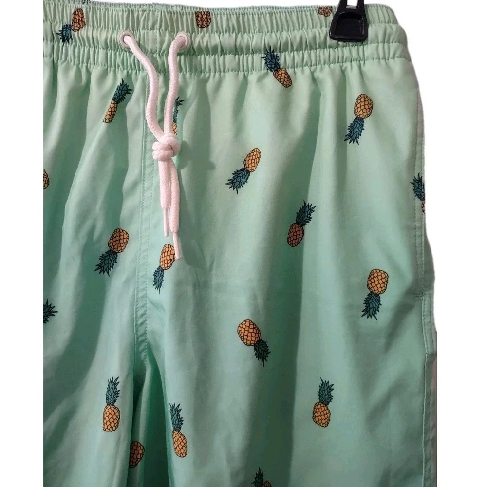 Swimsuit Wave Zone Medium 32/34 Mens Pineapple Bathing Suit Green Swim Shorts‎